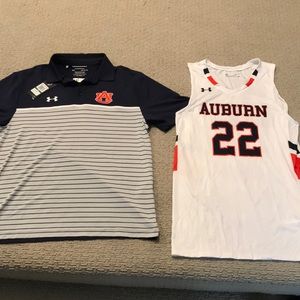 Auburn Tigers golf polo and basketball jersey, Men’s Large (L), NWT, UA